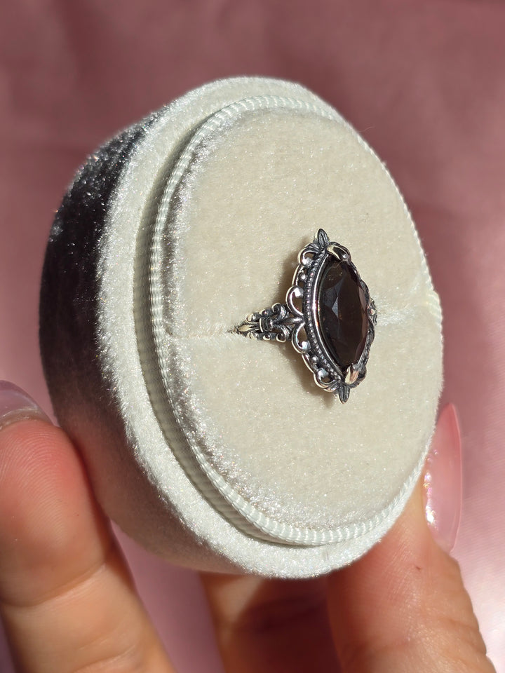 Adjustable SS Smokey Quartz Ring