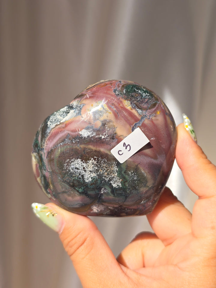 Sea Jasper Puffy Heart c3