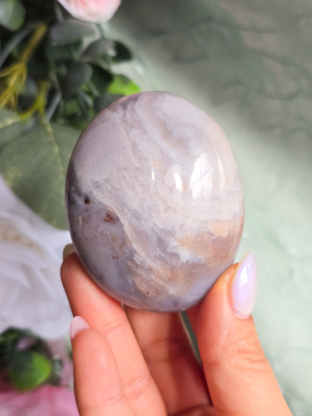 You Pick, Muted Pastel Sea Jasper Palm Stone