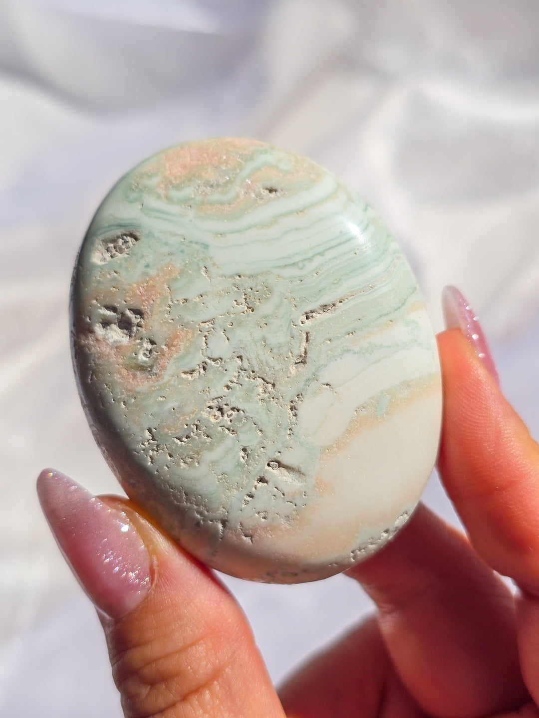 Mint and Cream Green Onyx from India