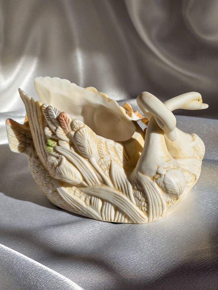 Vintage K's Collection Vera Porcelain Hugging Swans Dish