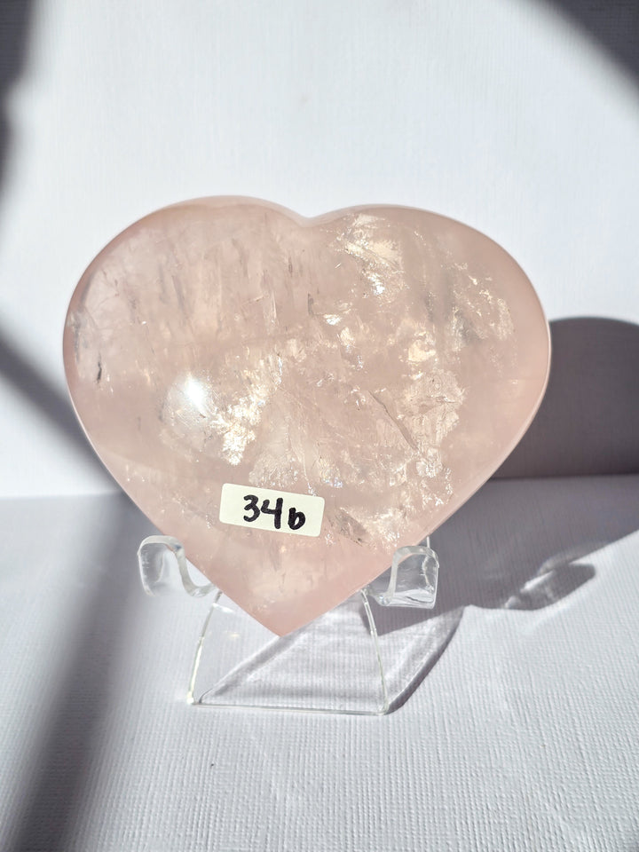 Rose Quartz Puffy Heart A