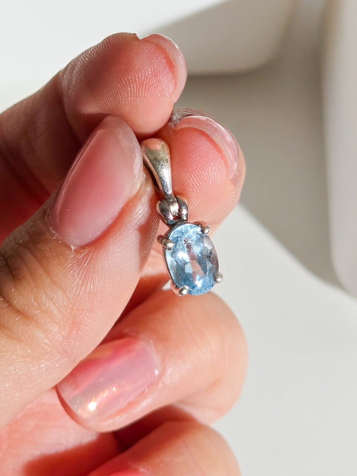 Faceted Aquamarine Pendant
