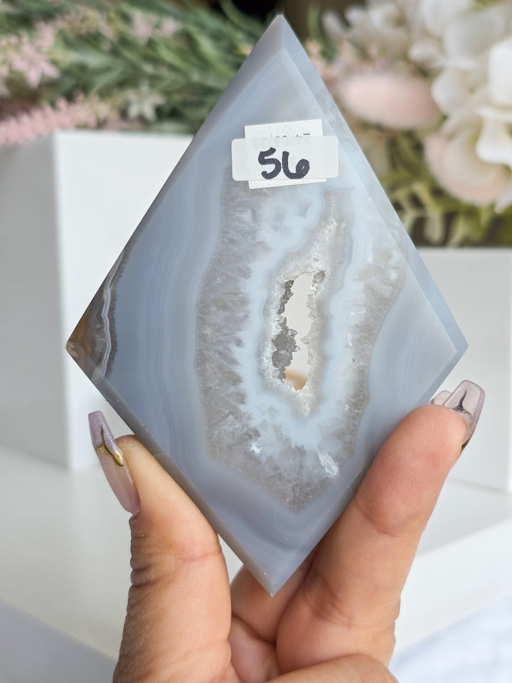 Druzy Agate Diamonds on Stands