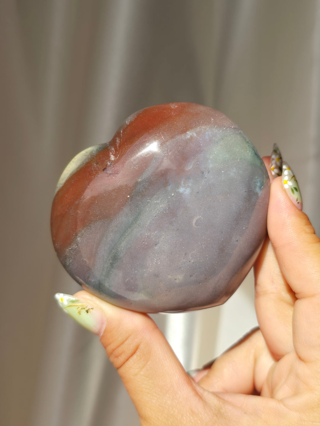 Sea Jasper Puffy Heart i9