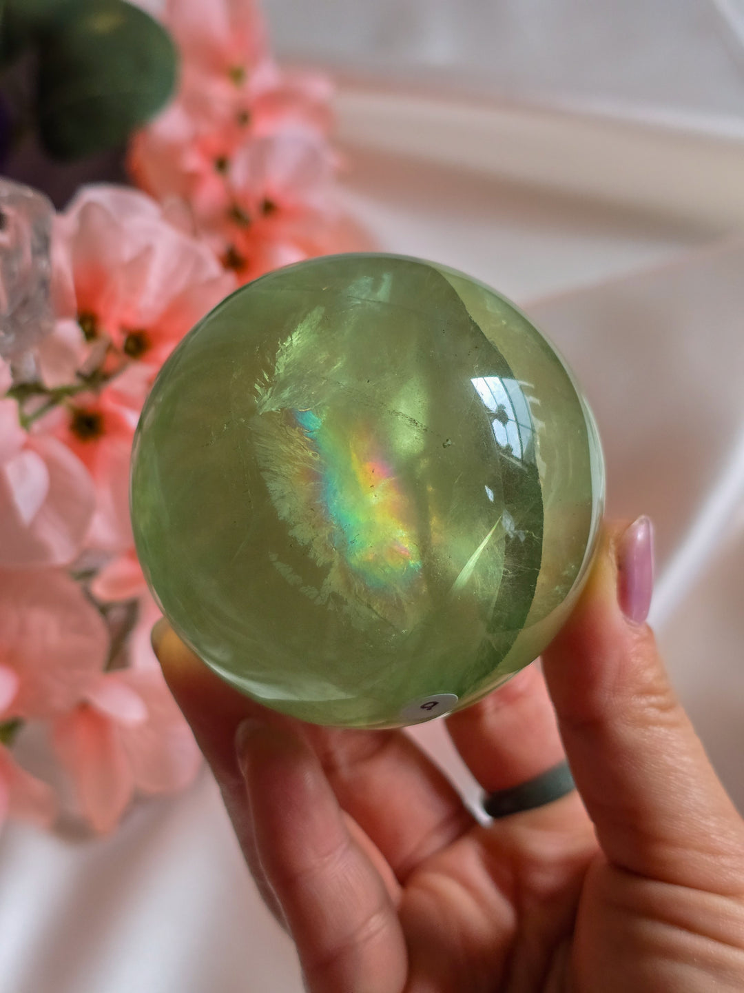 Green Apple 🍏 Fluorite Sphere b