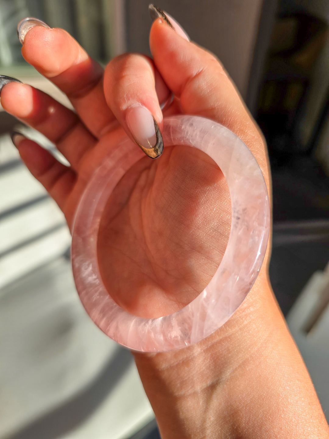 Gemmy Rose Quartz Bangle 57mm A