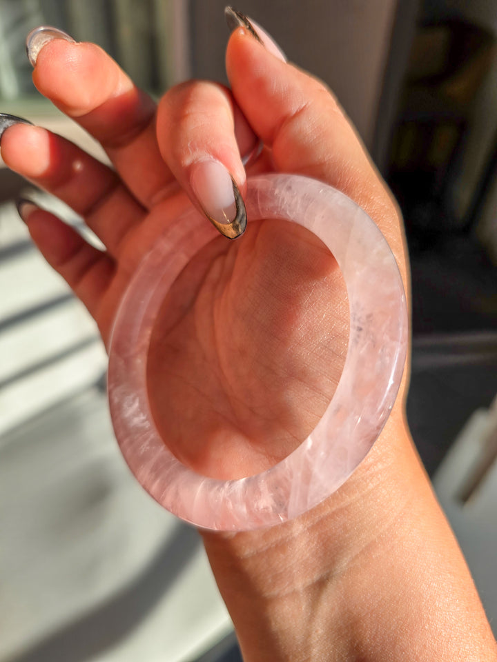 Gemmy Rose Quartz Bangle 57mm A