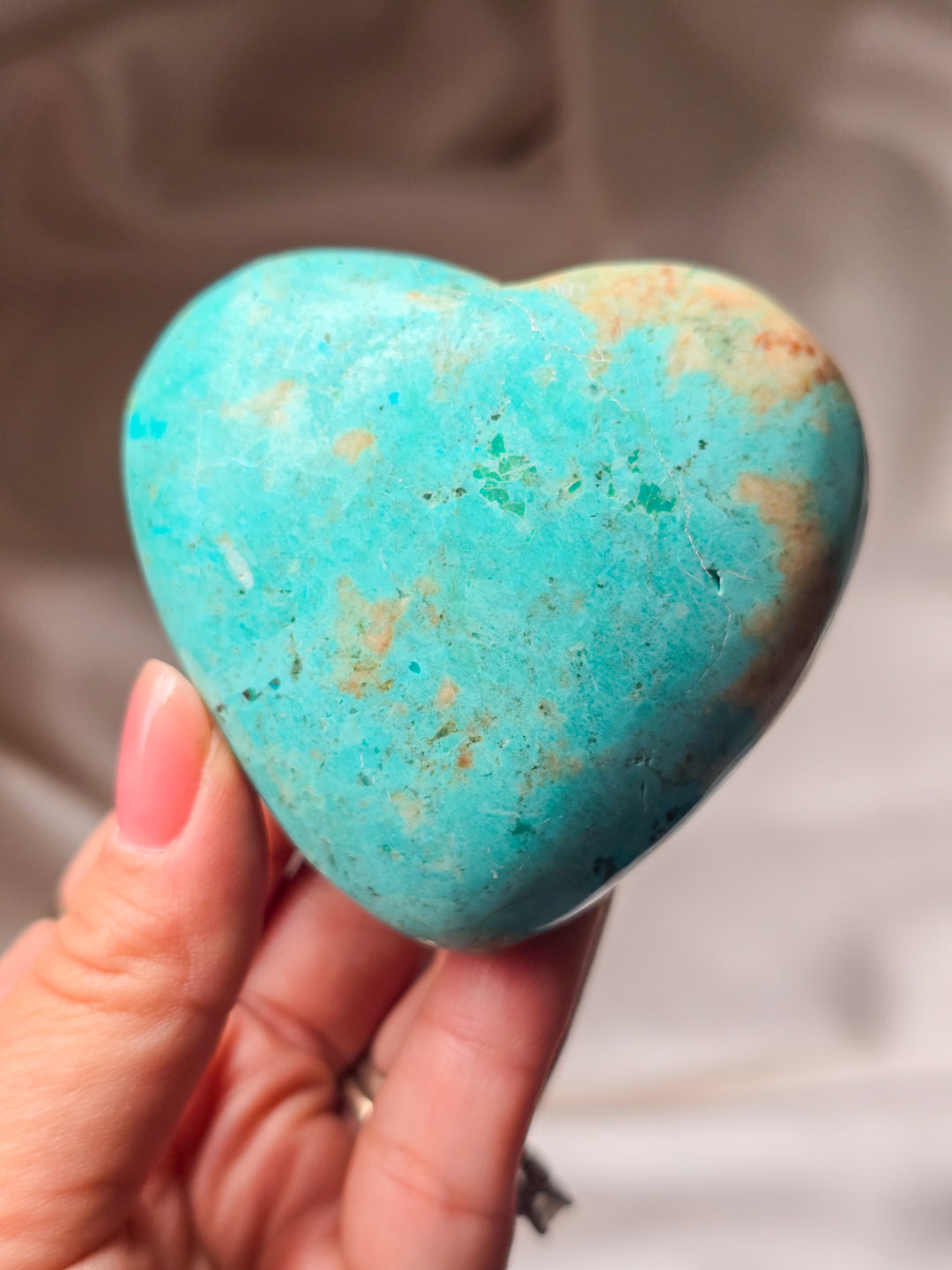 Peruvian Chrysocolla Puffy Heart B