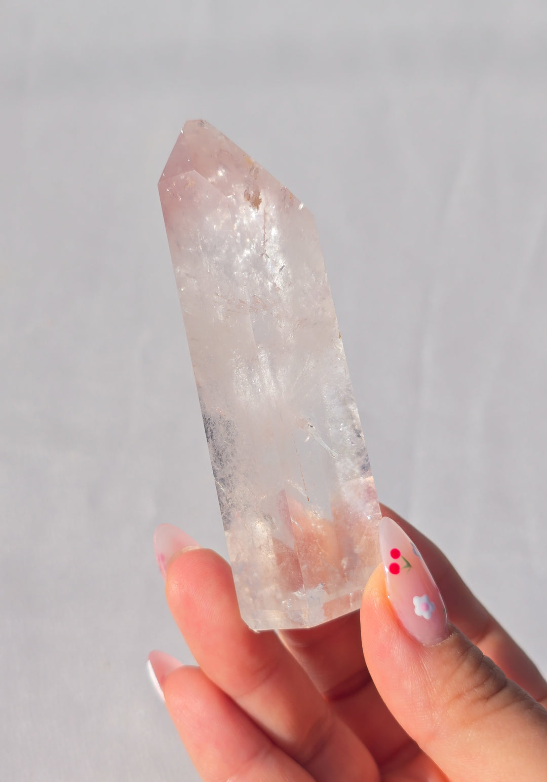 Pink Lithium Quartz Tower E