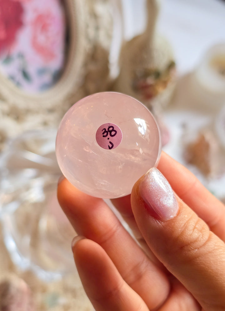 Rose Water Rose Quartz Sphere j