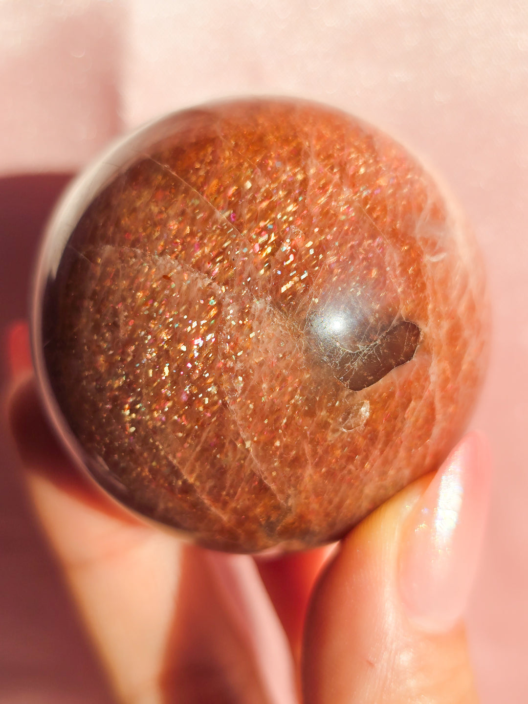 Golden Sunstone Sphere from Tanzania (a)
