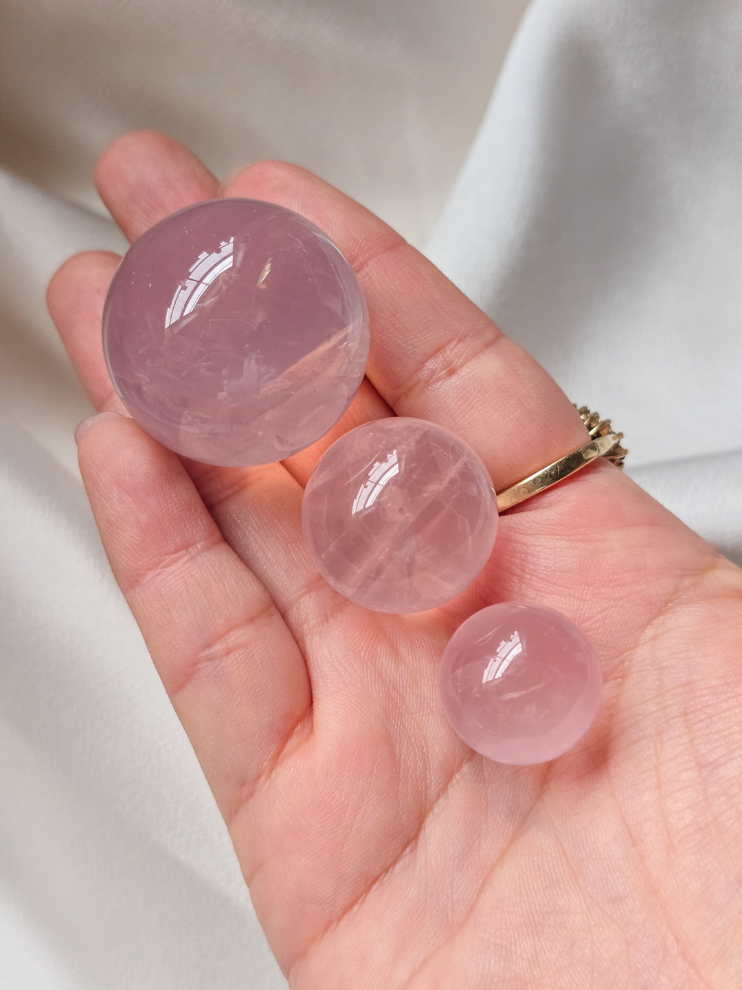Mozambique Small Star Rose Quartz Spheres