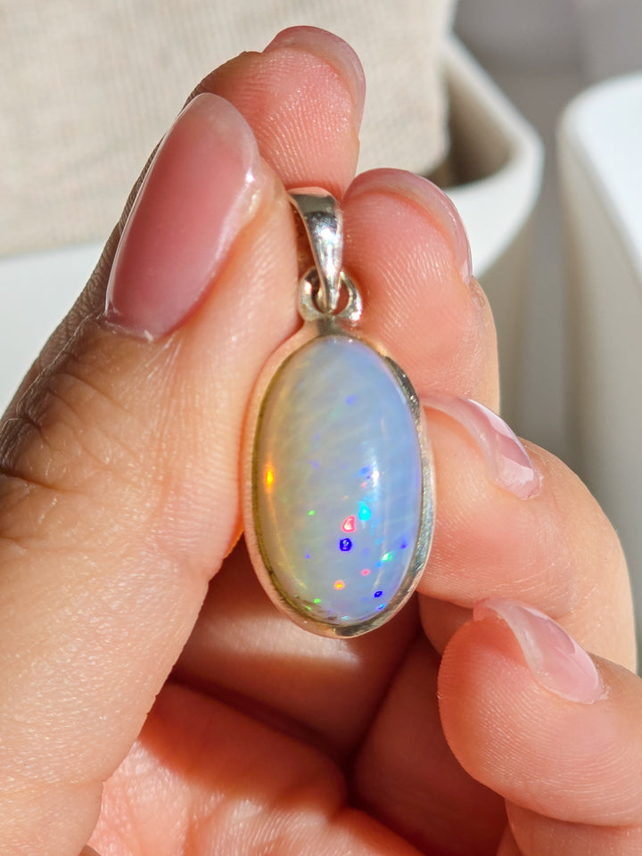 Confetti Fire Ethiopian Opal Pendant (a)
