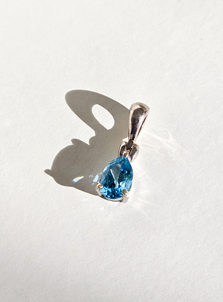 Faceted Blue Apatite Pendant
