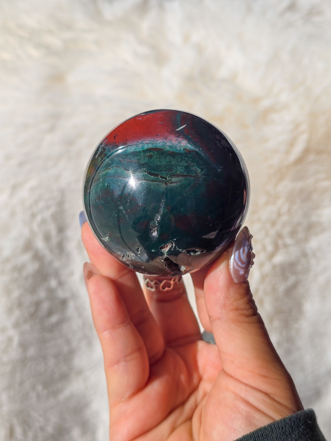 Hunter Green/ Teal Sea Jasper Sphere