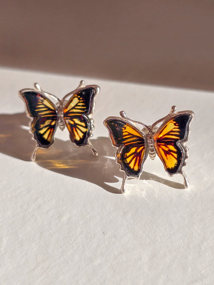 Amber Butterfly Earrings