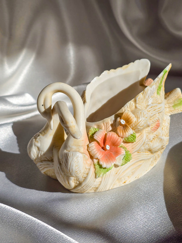 Vintage K's Collection Vera Porcelain Hugging Swans Dish