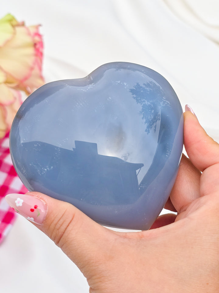 Orca Agate Puffy Heart B