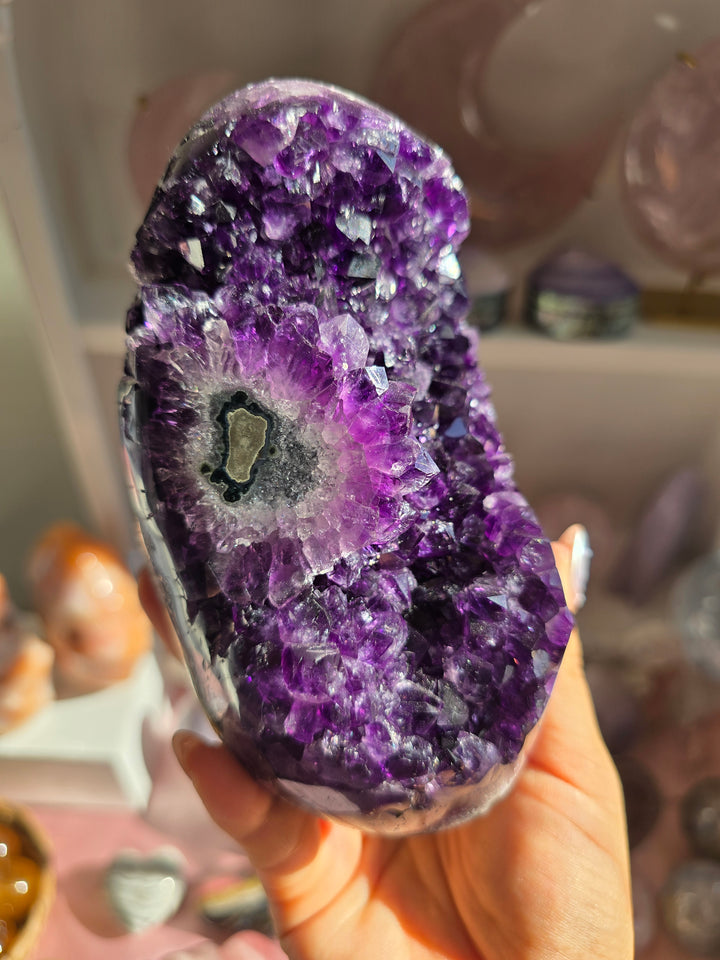Grape Jam Amethyst On Stand