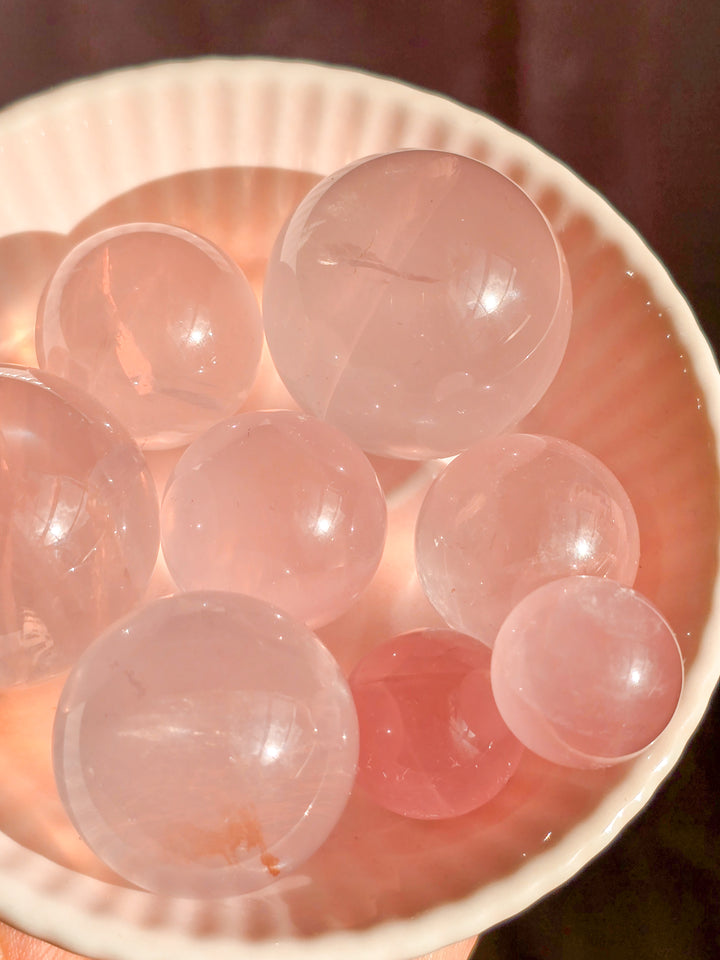 Mozambique Small Star Rose Quartz Spheres