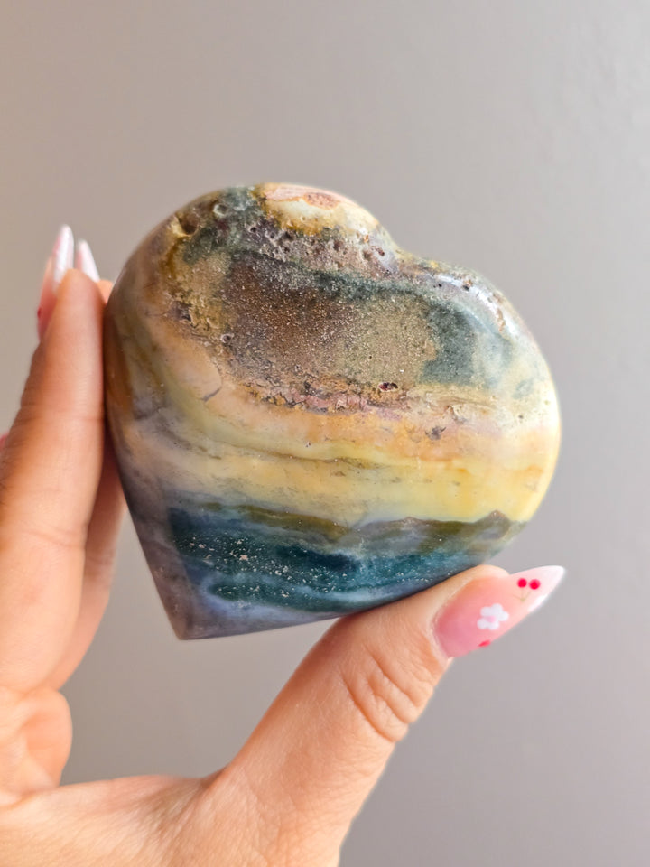 Sea Jasper Puffy Heart K